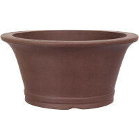Bonsai pot 30x30x14cm brown round unglaced