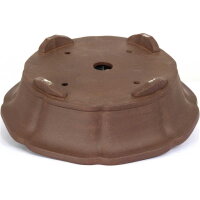 Bonsai pot 35x35x10cm brown round unglaced