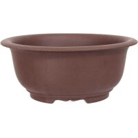 Bonsai pot 27.5x27.5x11.5cm brown round unglaced