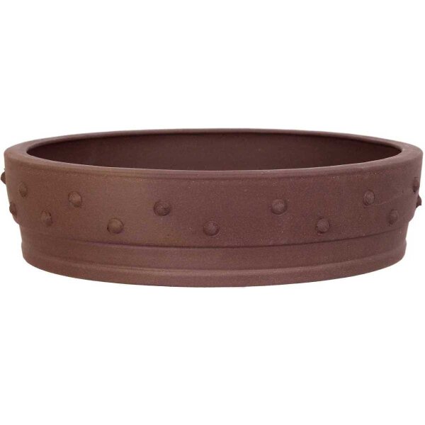 Bonsai pot 30x30x7.5cm brown round unglaced
