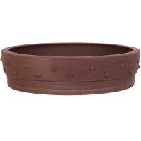 Bonsai pot 30x30x7.5cm brown round unglaced