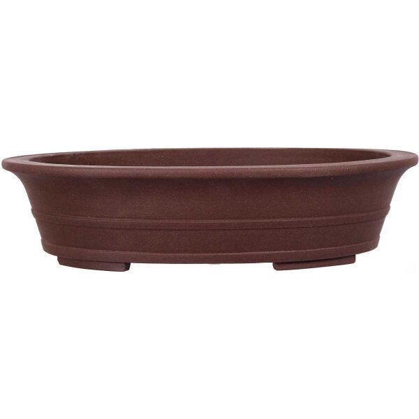 Bonsai pot 50x42x12cm brown oval unglaced