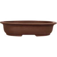 Bonsai pot 53.5x42.5x11.5cm brown oval unglaced