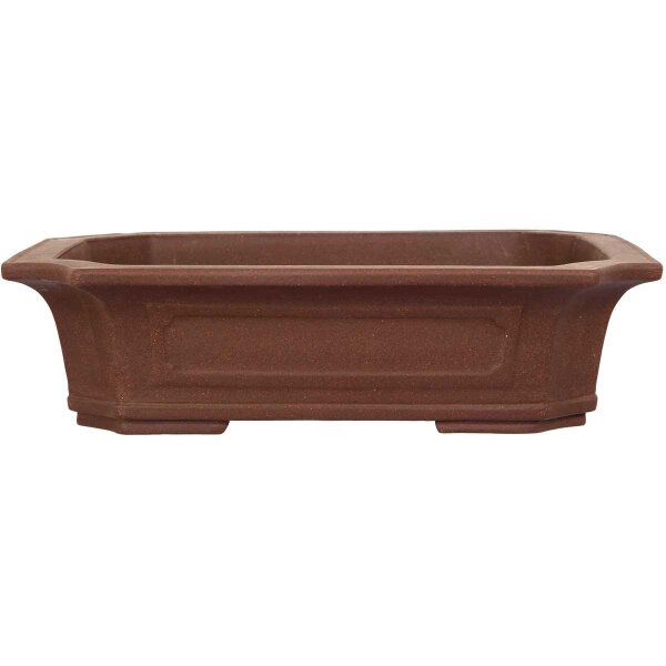 Bonsai pot 33.5x26.5x8.5cm brown rectangular unglaced