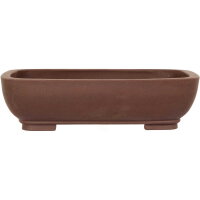 Bonsai pot 36.5x28.5x10cm brown rectangular unglaced