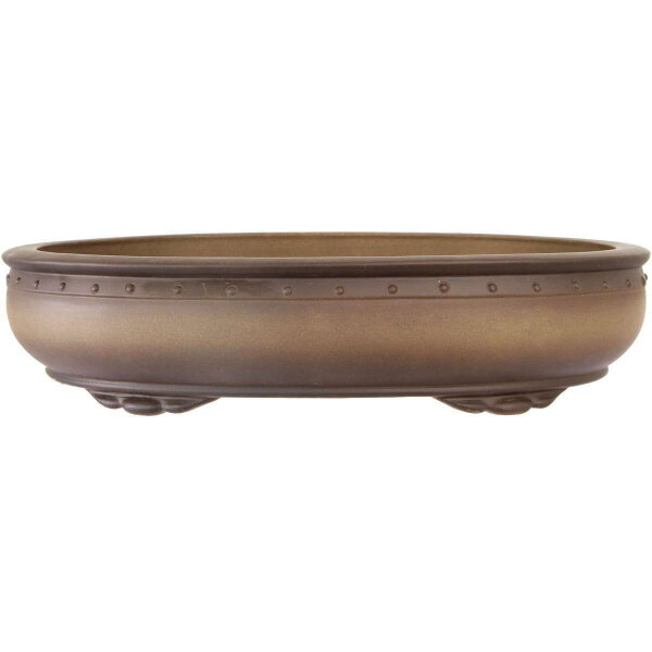 Bonsai pot 56.5x45.5x13cm antique-grey oval unglaced