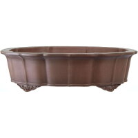 Bonsai pot 56x45.5x15cm antique-brown oval unglaced