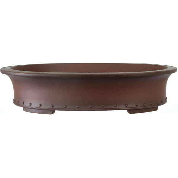 Bonsai pot 55x45x12.5cm antique-brown oval unglaced