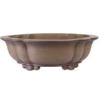 Bonsai pot 47x41x14cm antique-grey lotus Shape unglaced