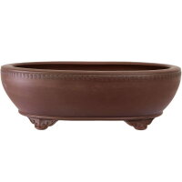 Bonsai pot 47x38x14.5cm antique-brown oval unglaced