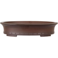 Bonsai pot 44.5x36x10cm antique-brown oval unglaced