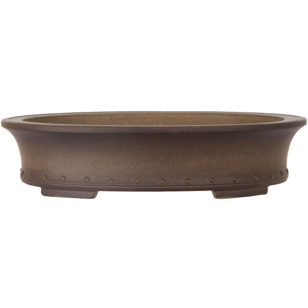 Bonsai pot 33.5x27.5x7.5cm antique-grey oval unglaced