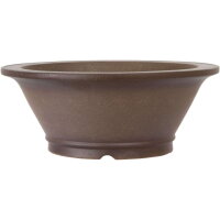Bonsai pot 30.5x30.5x11cm antique-grey round unglaced