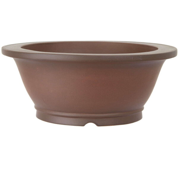 Bonsai pot 25.5x25.5x10cm antique-brown round unglaced