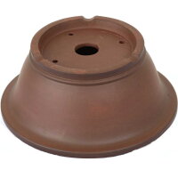 Bonsai pot 25.5x25.5x10cm antique-brown round unglaced