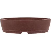 Bonsai pot 15.5x15.5x4cm brown round unglaced