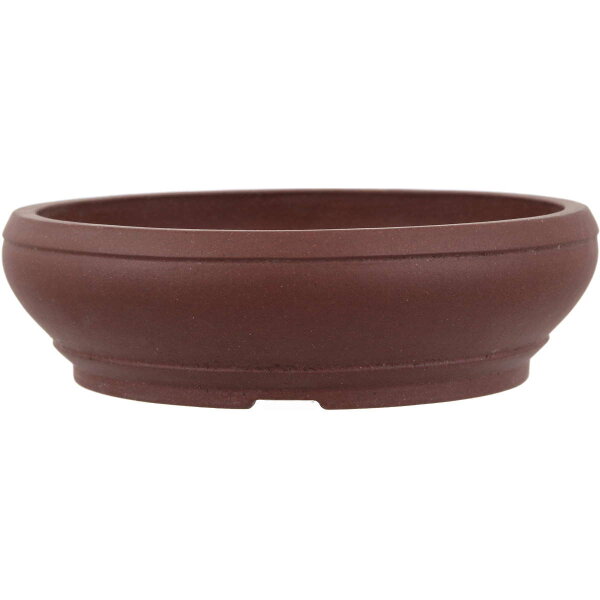 Bonsai pot 16.5x16.5x4.5cm brown round unglaced
