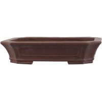 Bonsai pot 38.5x31x8.5cm brown rectangular unglaced