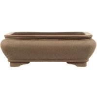 Bonsai pot 25.5x20.5x8cm grey rectangular unglaced