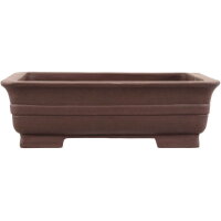 Bonsai pot 30.5x24x9cm brown rectangular unglaced
