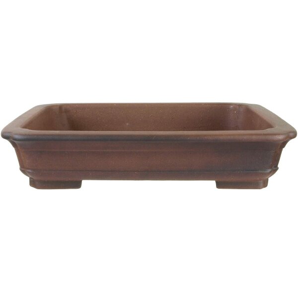 Bonsai pot 40.5x32.5x8.5cm antique brown rectangular unglaced