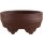 Bonsai pot 7.2x4.2x3.5cm handmade dark brown oval unglaced