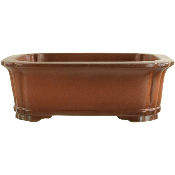 Bonsai pot 17x13.5x5.5cm Masteredition antique brown rectangular unglaced