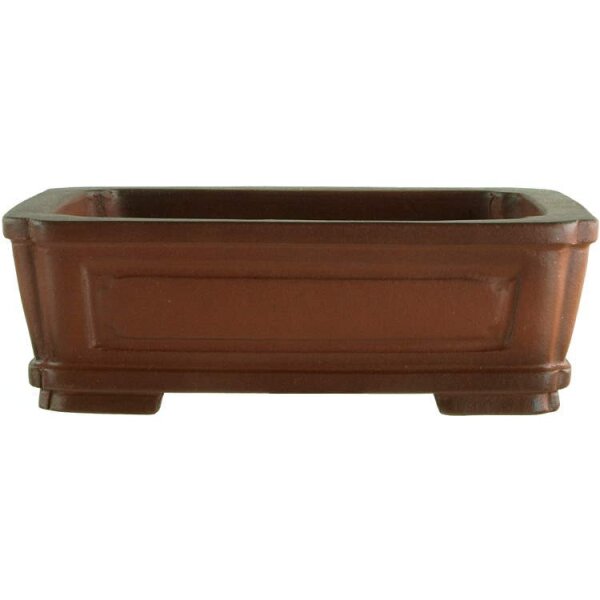 Bonsai pot 11.5x9x3.7cm Masteredition antique brown rectangular unglaced