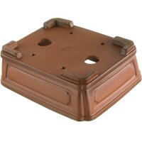 Bonsai pot 11.5x9x3.7cm Masteredition antique brown rectangular unglaced