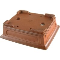 Bonsai pot 16x13x4.5cm Masteredition antique brown rectangular unglaced