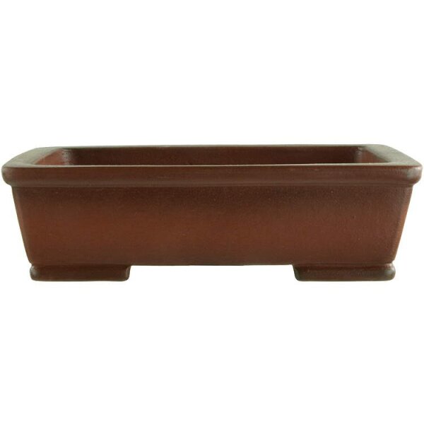 Bonsai pot 14x10.5x3.8cm Masteredition antique brown rectangular unglaced