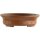 Bonsai pot 11.7x9.5x3.3cm Masteredition antique brown oval unglaced
