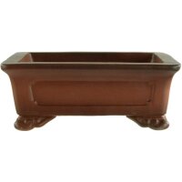 Bonsai pot 12x9.5x4.5cm Masteredition antique brown rectangular unglaced