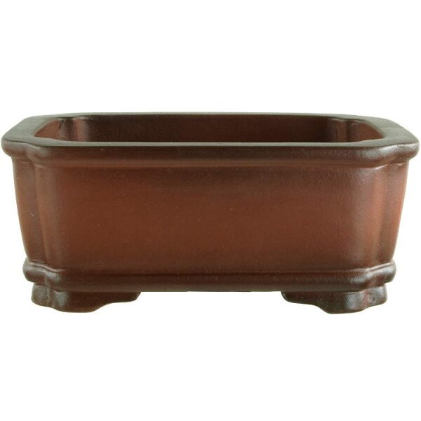 Bonsai pot 12.5x9.5x5cm Masteredition antique brown rectangular unglaced