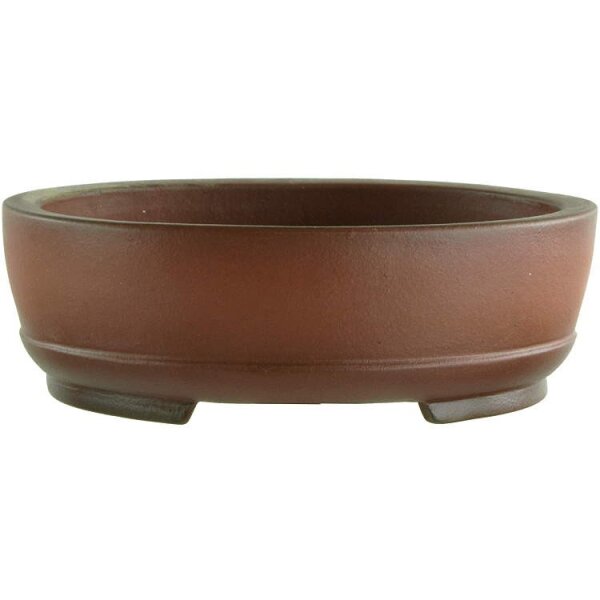 Bonsai pot 11x8.5x3.5cm Masteredition antique brown oval unglaced