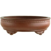Bonsai pot 11x9x3cm Masteredition antique brown oval unglaced