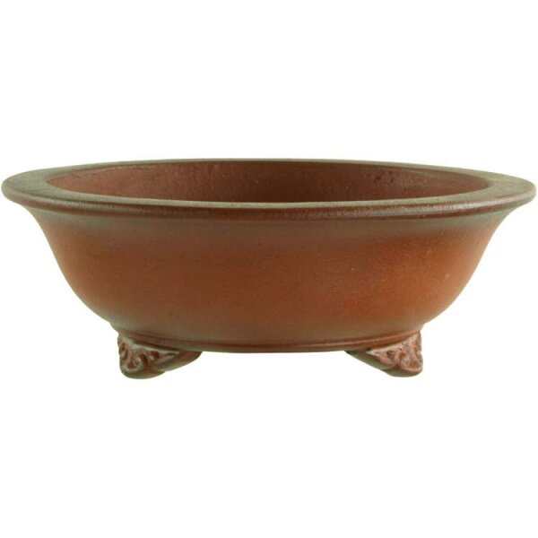 Bonsai pot 10x10x3.5cm Masteredition antique brown round unglaced