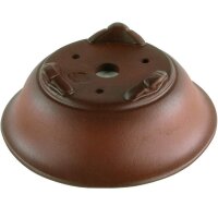 Bonsai pot 10x10x3.5cm Masteredition antique brown round unglaced