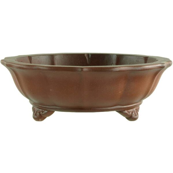 Bonsai pot 11x11x4cm Masteredition antique brown round unglaced
