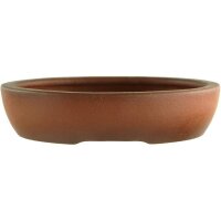 Bonsai pot 12.5x10x3cm Masteredition antique brown oval unglaced