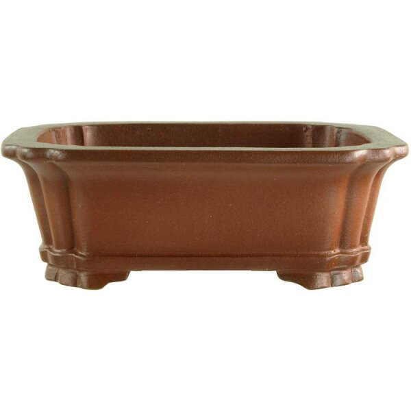 Bonsai pot 10.5x8.5x3.5cm Masteredition antique brown rectangular unglaced