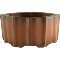 Bonsai pot 10x10x5cm Masteredition antique brown round unglaced