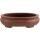 Bonsai pot 16.5x13.5x4cm handmade brown oval unglaced