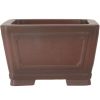 Bonsai pot 19x19x11.5cm antique-brown square unglaced