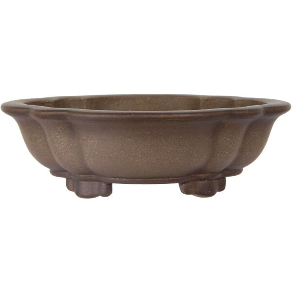 Bonsai pot 27x23.5x8cm antique-grey lotus Shape unglaced