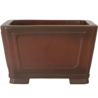 Bonsai pot 28.5x28.5x17.5cm antique-brown square unglaced