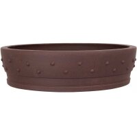 Bonsai pot 40x40x11.5cm brown round unglaced