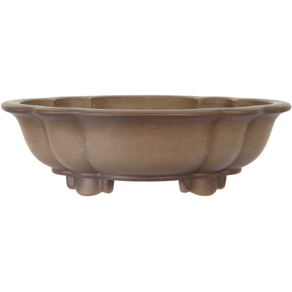 Bonsai pot 39.5x34.5x11cm antique-grey lotus Shape unglaced