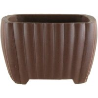 Bonsai pot 8.8x8.8x5.5cm handmade brown square unglaced