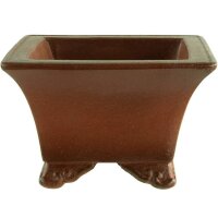 Bonsai pot 9x9x6cm Masteredition antique brown square...